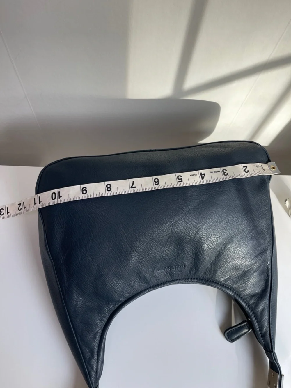 Liz Claiborne Vintage Genuine Leather Shoulder Bag Navy